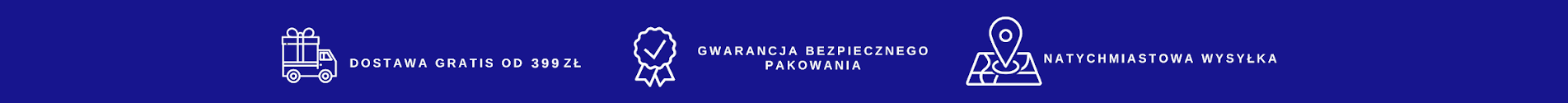 Dostawa gratis od 399 zł, gwarancja bezpiecznego pakowania, natychmiastowa wysyłka