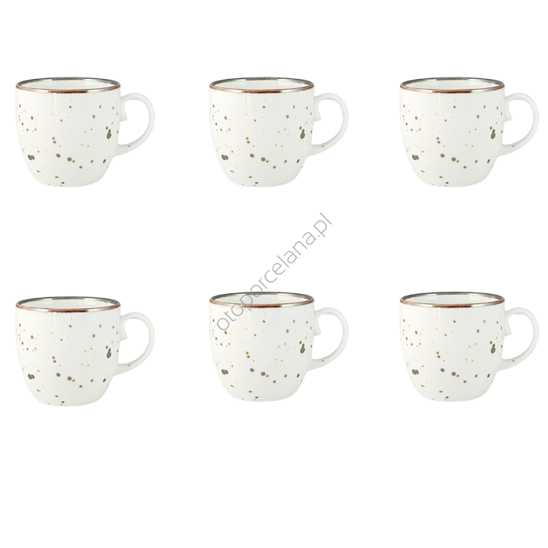RUSTIC WHITE  zestaw 6 szt. kubków 400 ml - Alumina Bogucice