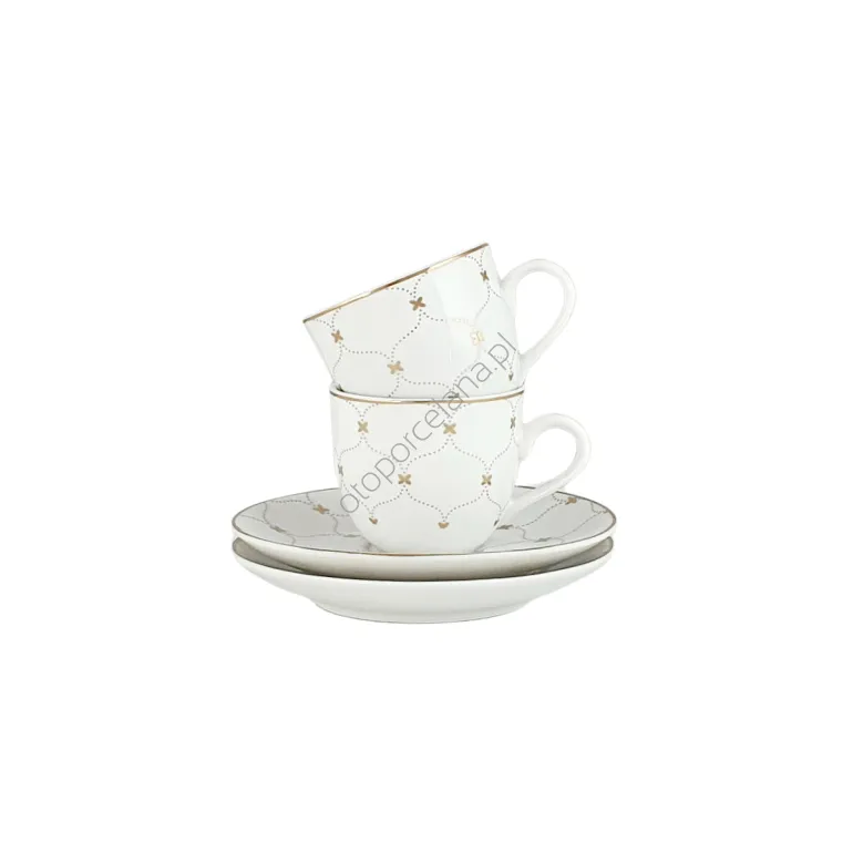 GEMIS zestaw 2 filiżanek ze spodkiem espresso ART01