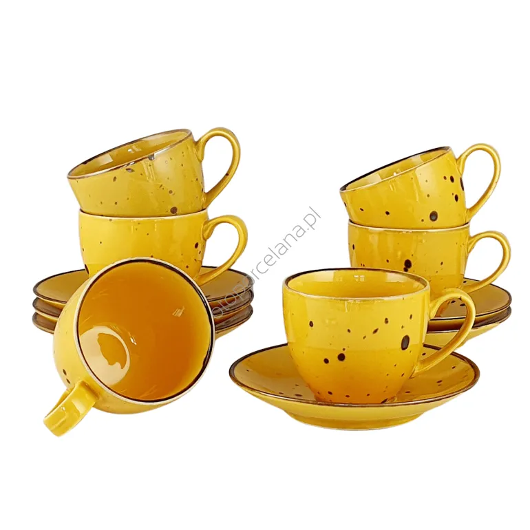 COTTAGE YELLOW zestaw 6 filiżanek - Alumina Bogucice