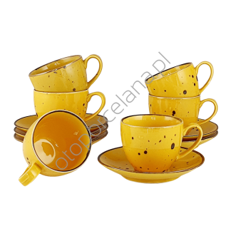 COTTAGE YELLOW zestaw 6 filiżanek - Alumina Bogucice