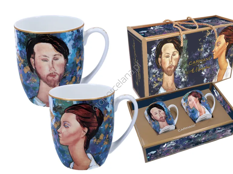 A. MODIGLIANI kpl. 2 kubków, LUNA CZECHOWSKA I LEOPOLD ZBOROWSKI 450 ml