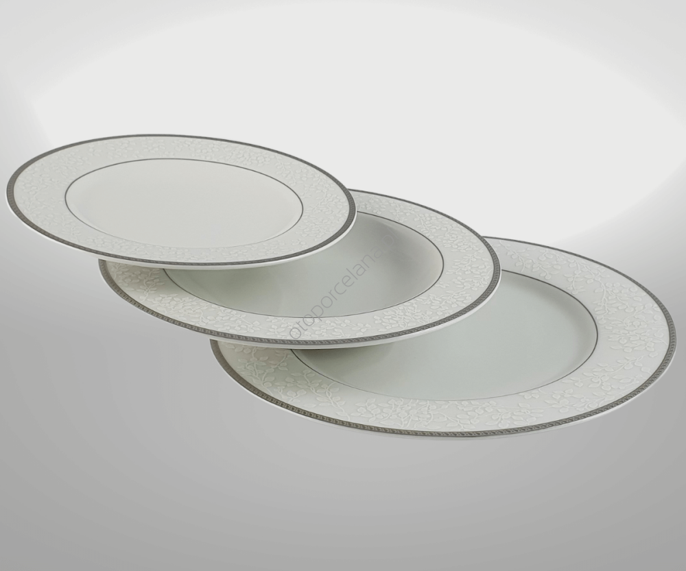 NEW HOLLIS PLATIN CLASSIC  komplet talerzy 6 osobowy/ 18 sztuk