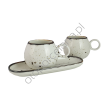 COTTAGE CREAM zestaw śniadaniowy 2 x KUBEK SL46 + tacka - Alumina Bogucice - 6