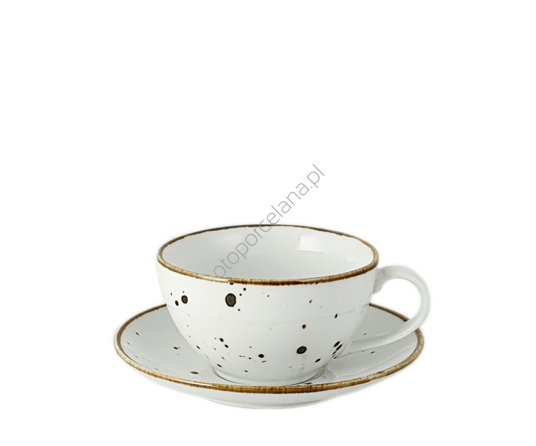 COTTAGE WHITE FILIŻANKA JUMBO ZE SPODKIEM 450 ml - Alumina Bogucice