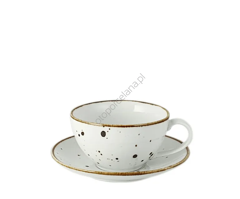 COTTAGE WHITE FILIŻANKA JUMBO ZE SPODKIEM 450 ml - Alumina Bogucice