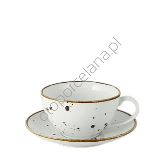 COTTAGE WHITE FILIŻANKA JUMBO ZE SPODKIEM 450 ml - Alumina Bogucice