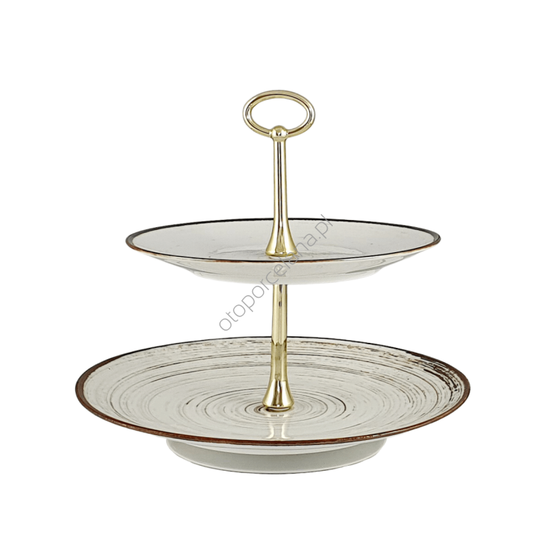 NOSTALGIA WHITE ETAŻERKA/PATERA 2 POZIOMOWA - Alumina Bogucice