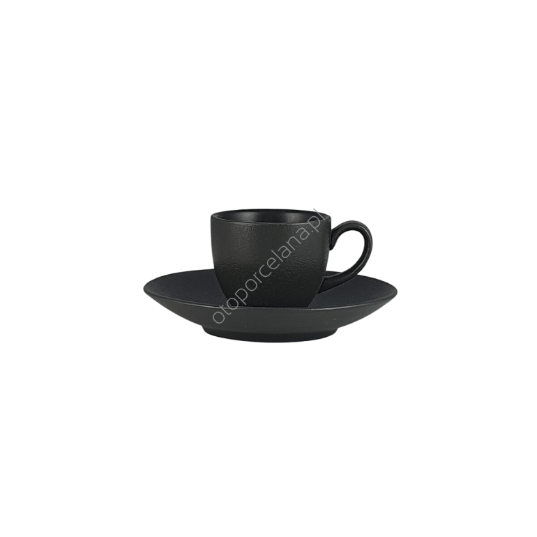 TERREA BLACK FILIŻANKA ZE SPODKIEM DO ESPRESSO 80 ml - Alumina Bogucice