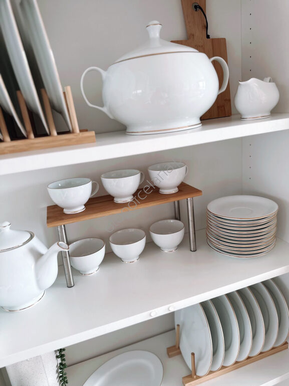 ZŁOTA OBWÓDKA serwis combi obiad i herbata 12 osobowy/ 81 sztuk.