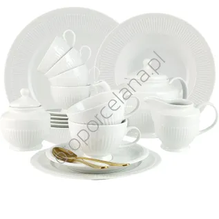 MINOS WHITE serwis do herbaty 6 osobowy z kpl. talerza/ 33 sztuki AC162