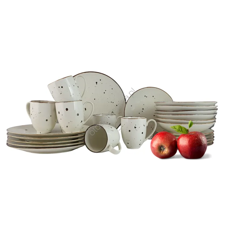 COTTAGE CREAM kpl. talerza z kubkiem dla 6 os. 24 el.- Alumina Bogucice
