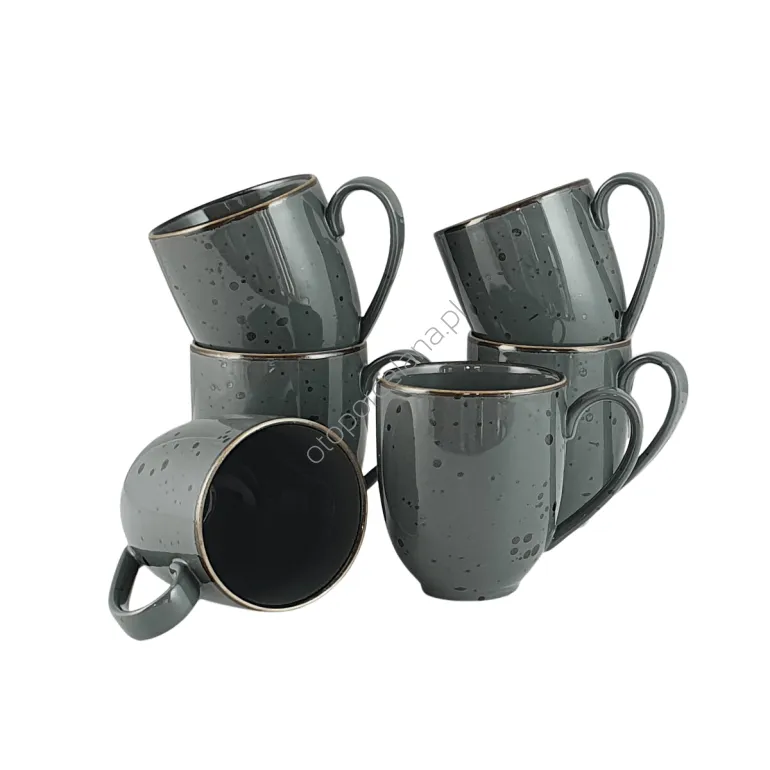 COTTAGE GRAPHITE zestaw 6 kubków - Alumina Bogucice