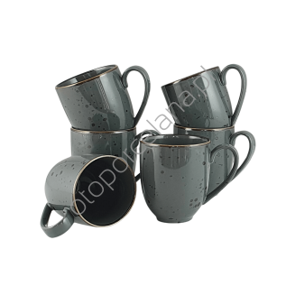 COTTAGE GRAPHITE zestaw 6 kubków - Alumina Bogucice