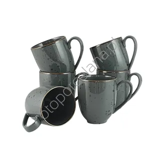 COTTAGE GRAPHITE zestaw 6 kubków - Alumina Bogucice