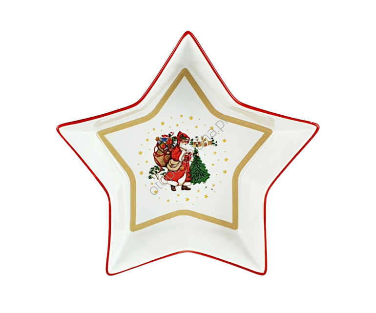 CICHA NOC patera gwiazda głęboka 21 cm red