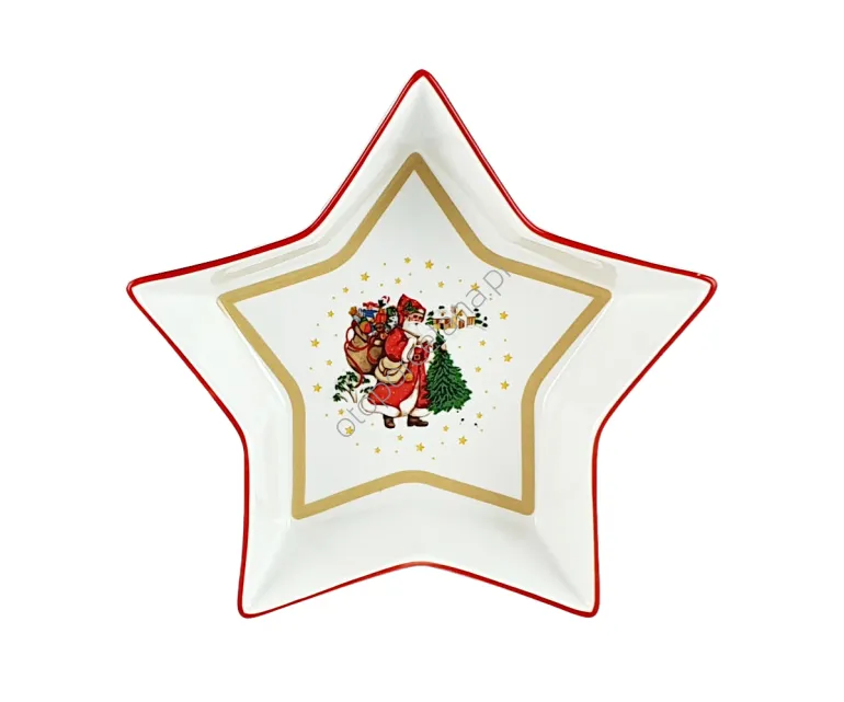 CICHA NOC patera gwiazda głęboka 21 cm red