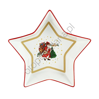 CICHA NOC patera gwiazda głęboka 21 cm red