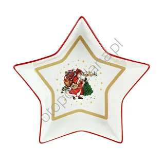 CICHA NOC patera gwiazda głęboka 21 cm red