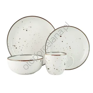 RUSTIC WHITE  serwis obiadowy 6 os./24 el. z kubkiem - Alumina Bogucice