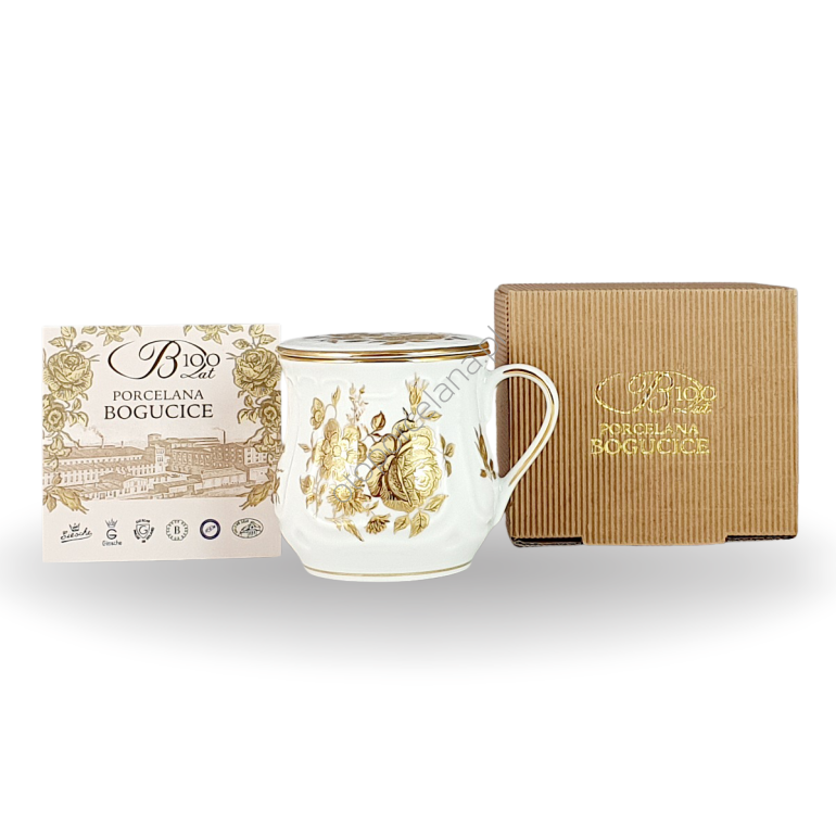 GIESCHE IMPERIAL ROSE - SZOLKA, KUBEK  Z POKRYWKĄ 350 ml