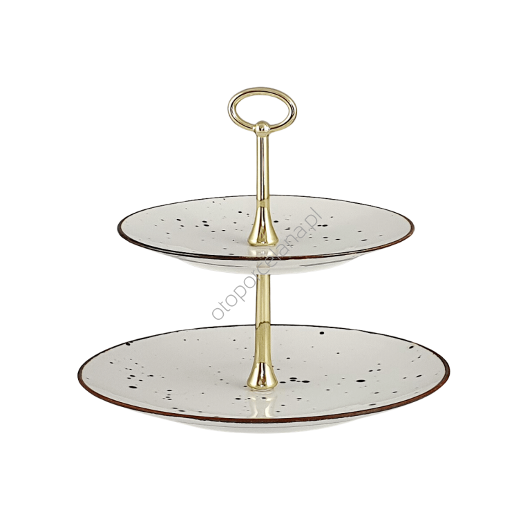 COTTAGE WHITE ETAŻERKA/PATERA 2 POZIOMOWA - Alumina Bogucice