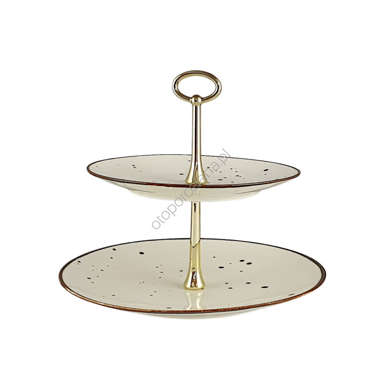 COTTAGE CREAM ETAŻERKA 2 POZIOMOWA - Alumina Bogucice