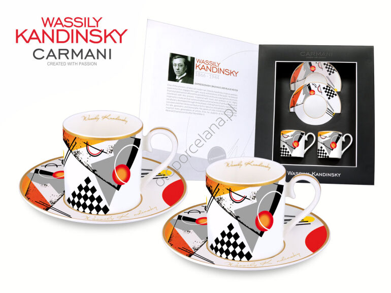 W. KANDINSKY kpl. 2 filiżanek espresso, ORANGE/1923 r. 120 ml.