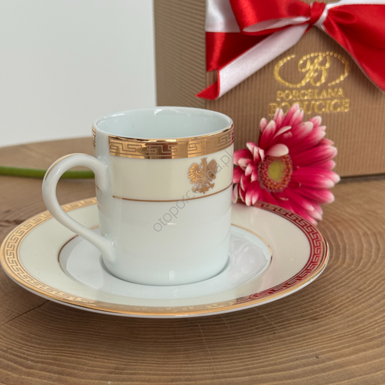 DOMENICO Z ORŁEM filiżanka espresso ze spodkiem CYLINDRYCZNA AP101