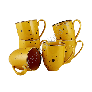 COTTAGE YELLOW zestaw 6 kubków - Alumina Bogucice