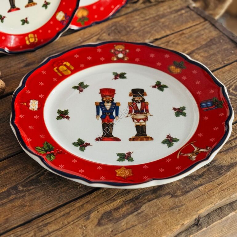 CICHA NOC new półmisek okrągły do ciasta red 32,5 cm