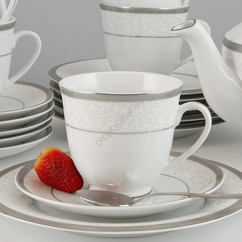 GEOS PLATIN serwis do herbaty 6 osobowy/ 15 sztuk