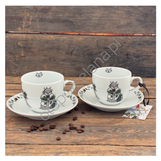 HEKSA zestaw 2 filiżanki ze spodkiem AP105 linea new - 320 ml