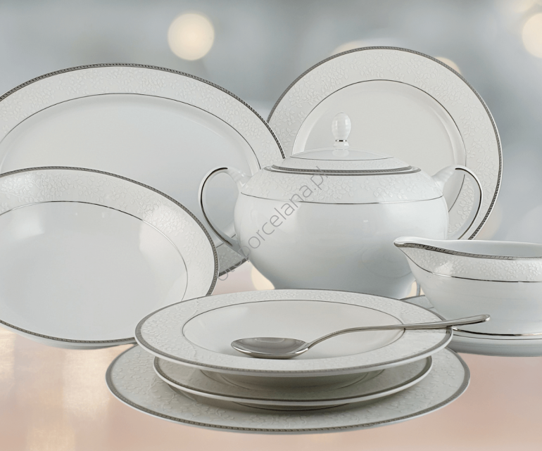 NEW HOLLIS PLATIN CLASSIC  serwis obiadowy 6 osobowy/ 24 sztuk