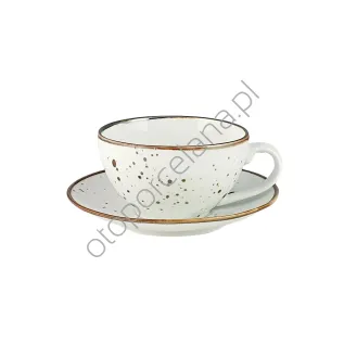 COTTAGE WHITE filiżanka cappuccino z spodkiem SL73 - Alumina Bogucice