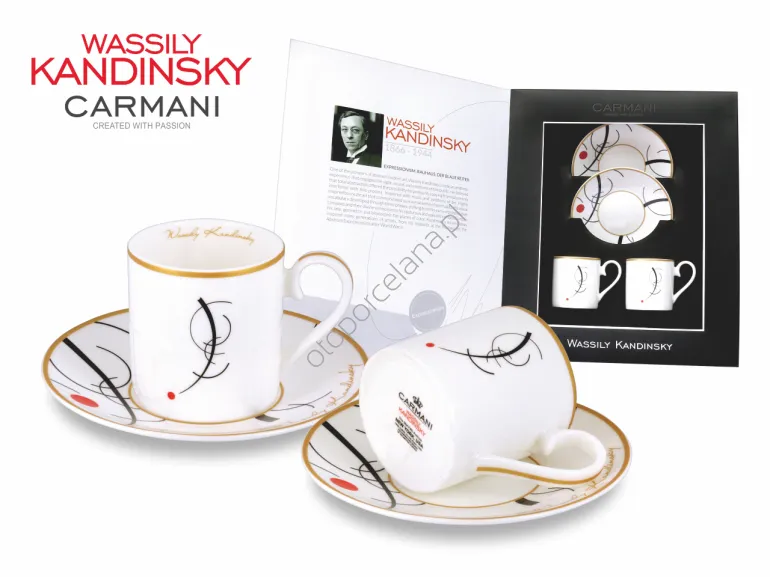 W. KANDINSKY kpl. 2 filiżanek espresso, Free curve to the point. Accompanying sound of geomen 120 ml