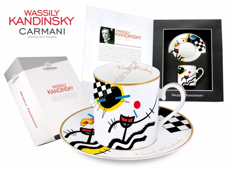 W. KANDINSKY kpl. filiżanka ze spodkiem, Contrasting sounds/1924r. 250 ml.