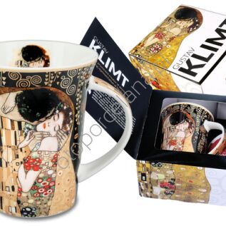 G. KLIMT kubek, POCAŁUNEK 350 ml (czarne tło)