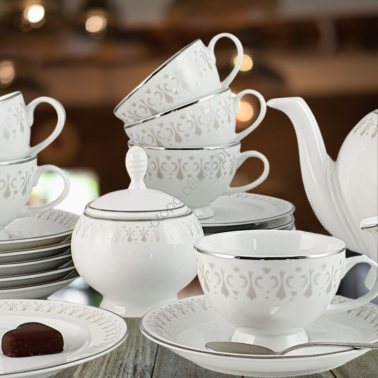 IRYDA PLATIN serwis do herbaty 6 osobowy/ 15 sztuk AP101