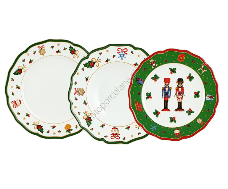 CICHA NOC zestaw 3 talerzy green