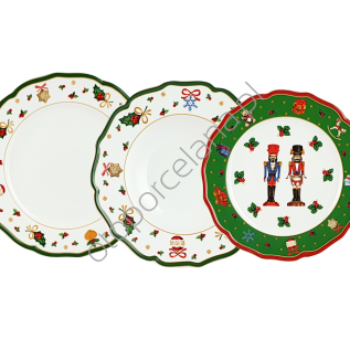 CICHA NOC zestaw 3 talerzy green