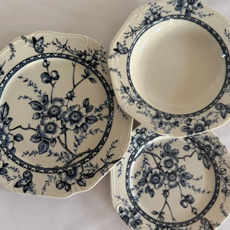 BLUE EDEN komplet talerzy 6 os. 18 części