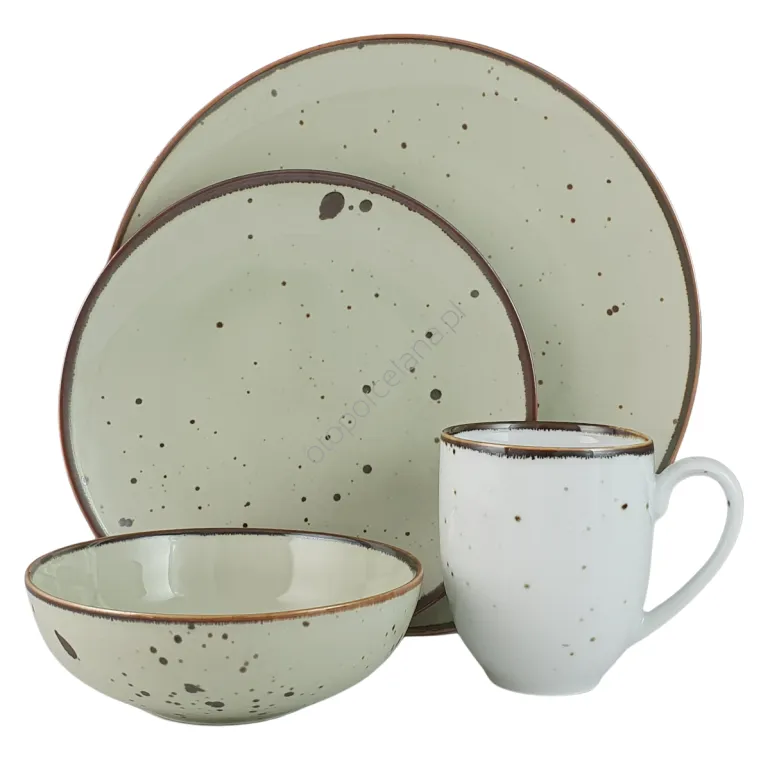 COTTAGE GREEN TEA, WHITE kubek zestaw 6 os. 24 szt. - Alumina Bogucice