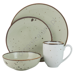 COTTAGE GREEN TEA, WHITE kubek zestaw 6 os. 24 szt. - Alumina Bogucice