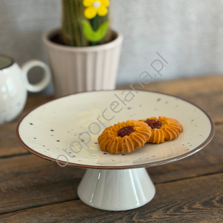 COTTAGE CREAM patera na nóżce 21,5 cm - Alumina Bogucice