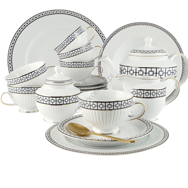 PATRA serwis do herbaty 6 osobowy z kpl. talerza/ 33 sztuki AC162