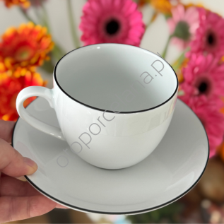 BASE BLACK filiżanka ze spodkiem 340 ml