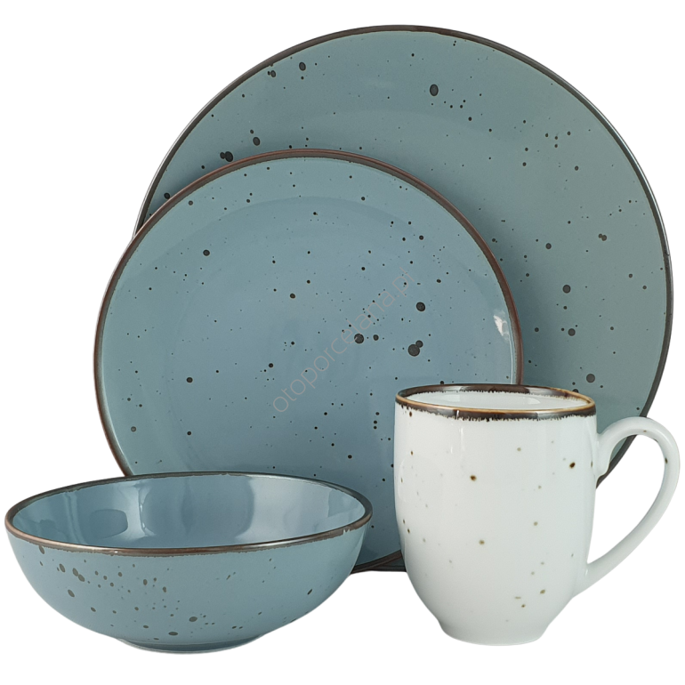 COTTAGE JEANS, WHITE kubek zestaw 6 os. 24 szt. - Alumina Bogucice